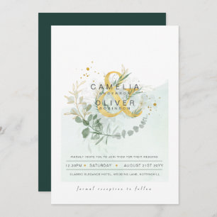 Invitation LeahG Eucalyptus Green Mariage or QR CODE INV