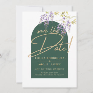 Invitation LeahG Green Purple Gold WISTERIA Wedding INVITE