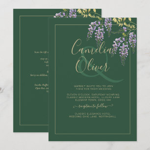Invitation LeahG Green Purple WISTERIA Wedding INVITE