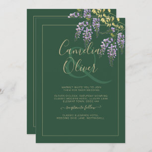 Invitation LeahG Green Purple WISTERIA Wedding INVITE