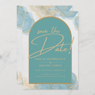 Invitation LeahG INK Verre de mer Turquoise Turquoise or INVI