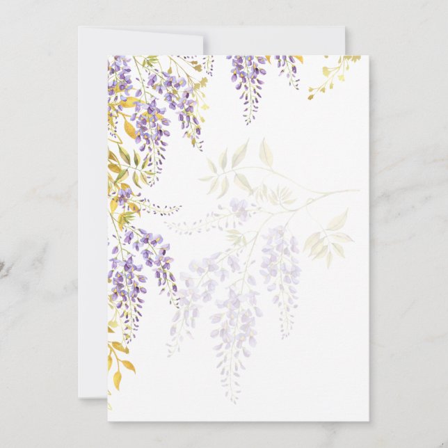 Invitation LeahG Modèle WISTERIA Violet Or (Devant)