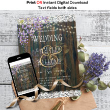 LeahG Rustic WISTERIA Dentelle Floral Wedding INVI
