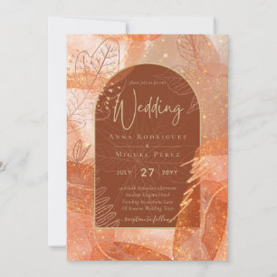 Invitation LeahG Terracotta Gold Automne Mariage de automne I