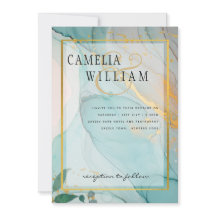 LeahG Verre de mer Turquoise Gold INK Mariage INVI