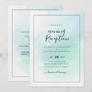 Invitation LeahG Verre de mer Turquoise Turquoise Bleu Mariag