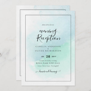 Invitation LeahG Verre de mer Turquoise Turquoise Bleu Mariag