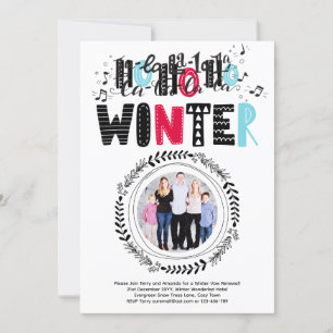 Invitation LeahG Winter Folkart Photo Vow Renouvellement ou M