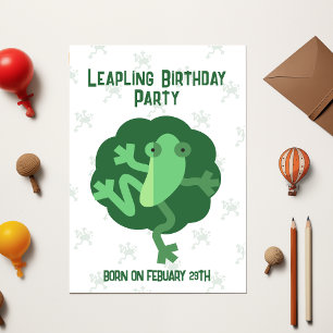 Invitation Leap Anniversaire 29 février Leaper Grenouille mod