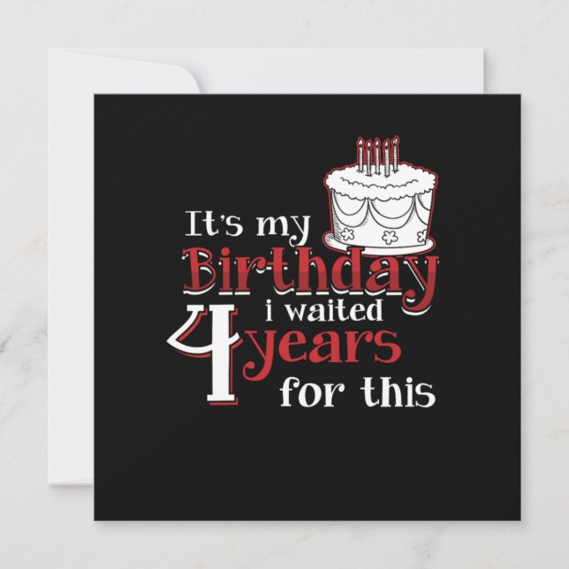 Invitation Leaper Leap Year 2020 Leapling Birthday Bday Waite (Devant)