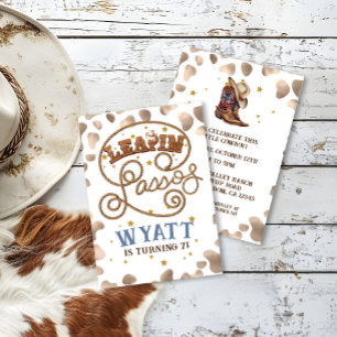 Invitation Leapin' Lassos Cowboy Rodeo Western Anniversaire