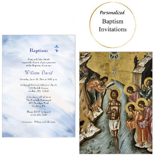 Invitation L'eau des puits du salut Baptême orthodoxe