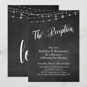 Invitation L'éclairage en forme de guirlande et typographie d
