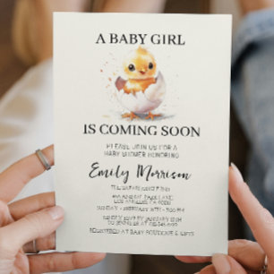 Invitation L'éclosion de poussins du Baby shower des oeufs