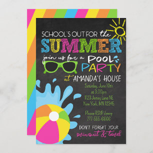 Invitation L'école est dehors pour la fête du tableau de bord