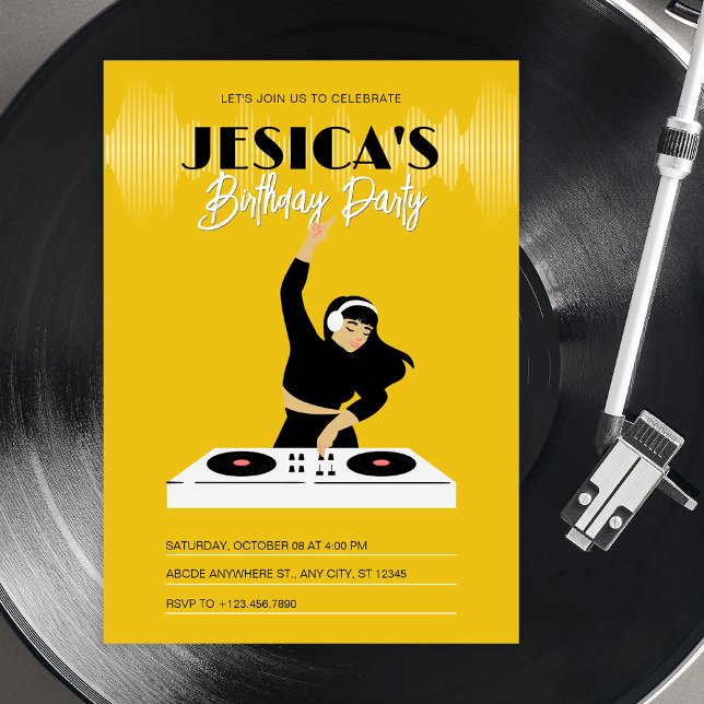 Invitation Lecteur de musique Yellow dj  (Créateur téléchargé)