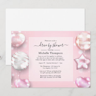 Invitation Lecteur d'or rose et Rose par douche