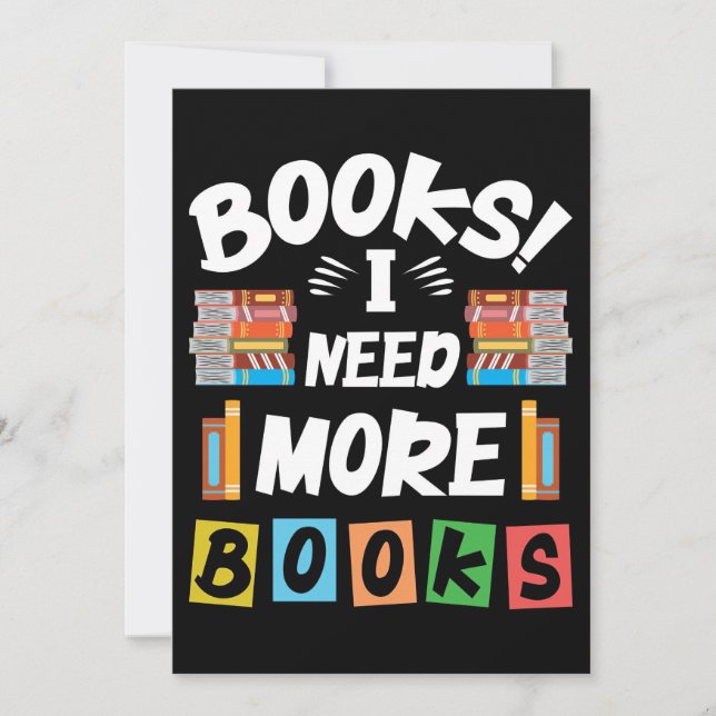 Invitation Lecteur Livres-cadeaux J'ai besoin de plus de livr (Devant)