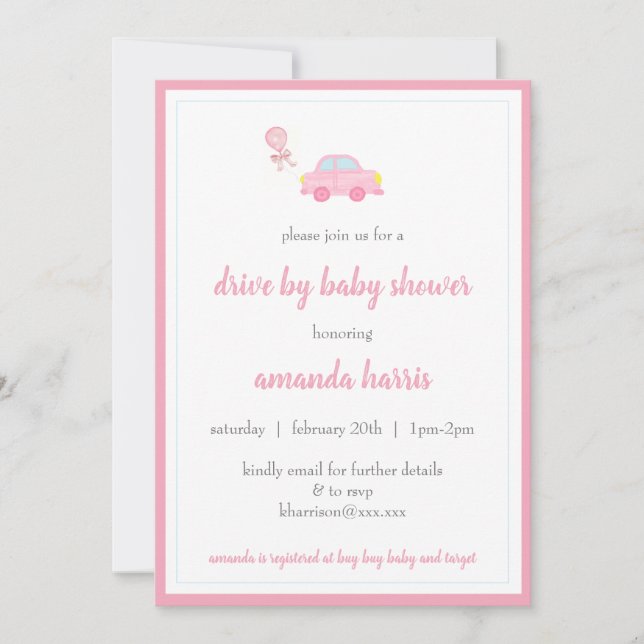 Invitation lecteur par fille baby shower (Devant)