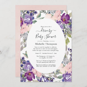 Invitation Lecteur rose, violet et prune par douche