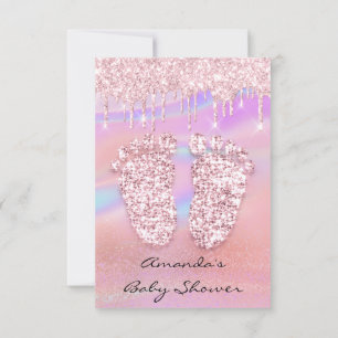 Invitation Lecteurs de Parties scintillant bleus Rose Baby sh