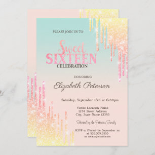 Invitation Lecteurs de Parties scintillant cool Ombre Sweet 1