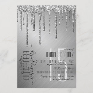 Invitation Lecteurs de Parties scintillant en argent brillant