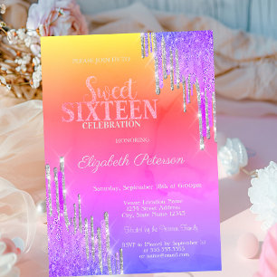 Invitation Lecteurs de Parties scintillant modernes Violet Om