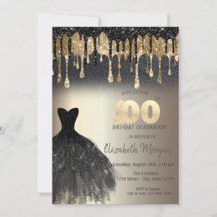 Invitation Lecteurs de Parties scintillant noire Robe noire O