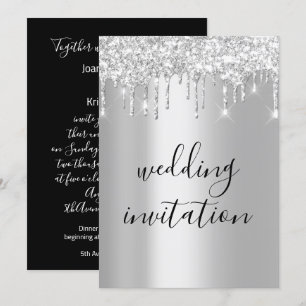 Invitation Lecteurs gris argenté noir blanc Mariage