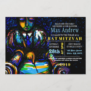 Invitation LECTURE DE L'Invitation Bat mitzvah DU Bar TORAH