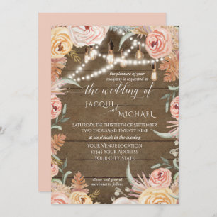 Invitation L'Edison Floral de la Pampas illumine le Mariage r