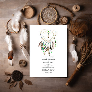 Invitation Légende indienne Photo de mariage bohème tribal