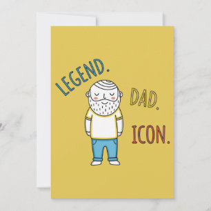 Invitation Légende. Papa. Icon. Fête des pères