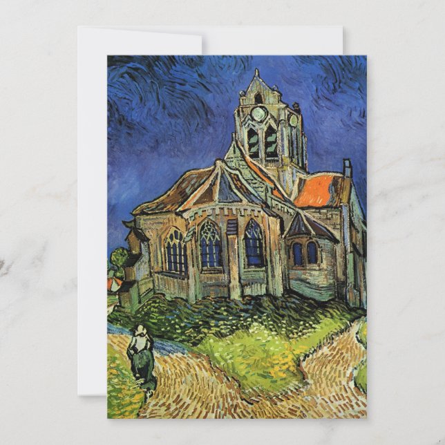 Invitation L'église d'Auvers de Vincent van Gogh Mariage (Devant)