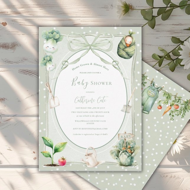 Invitation Légume Bébé Cultivé à la Maison & Presque Là  (Créateur téléchargé)