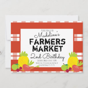 Invitation Légumes du marché des agriculteurs d'été Pique-niq
