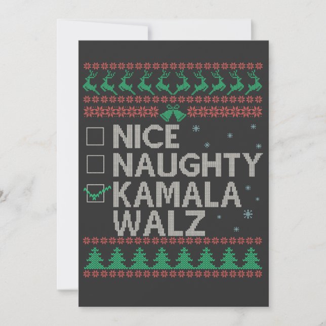 Invitation L'élection du pull de Noël moche de Kamala Harris (Devant)