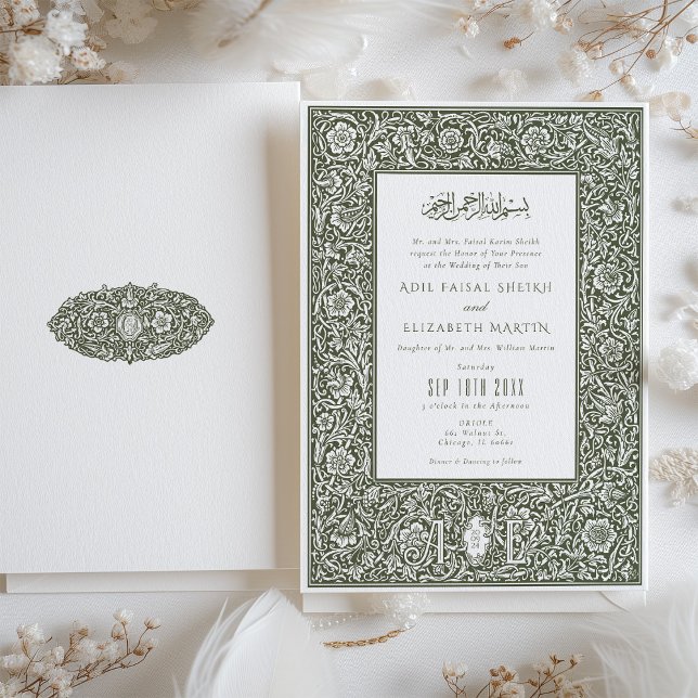 Invitation L'élégance islamique William Morris Mariage inspir (Créateur téléchargé)