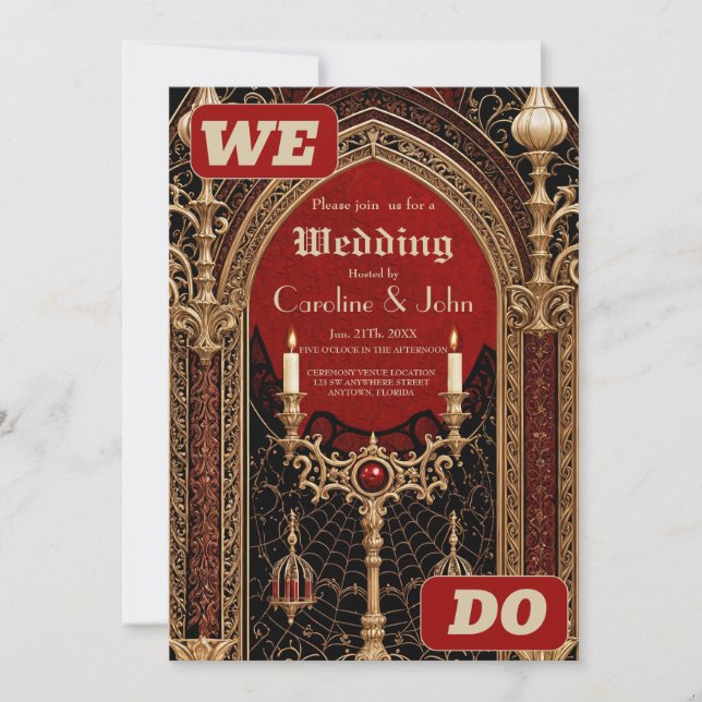 Invitation L'élégance sombre du style gothique. Le backgro (Devant)