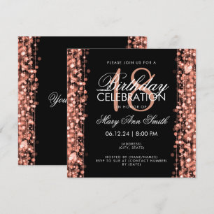 Invitation L'élégant 18e anniversaire de la fête étincelle l'
