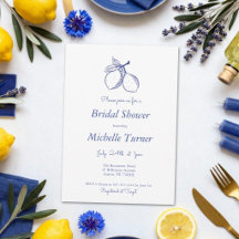 L'élégant Cornflower Blue Lemon Bridal Shower