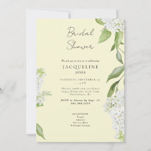 Invitation L'élégant Hydrangea Blanc Fête de Mariage Jaune