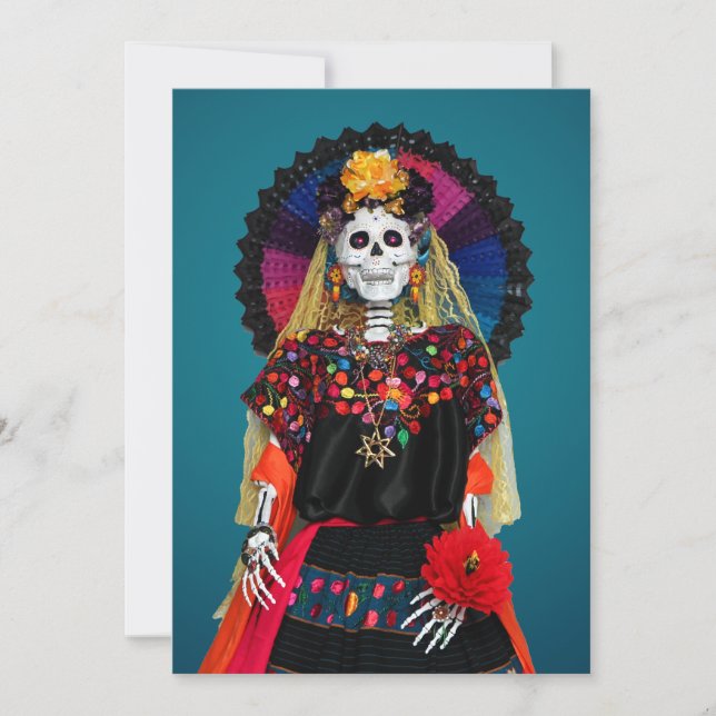 Invitation L'élégante Catrina dans l'attrait traditionnel mex (Devant)