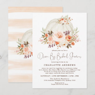 Invitation L'Élégante Citrouille Floral Drive By Fête de l'ma