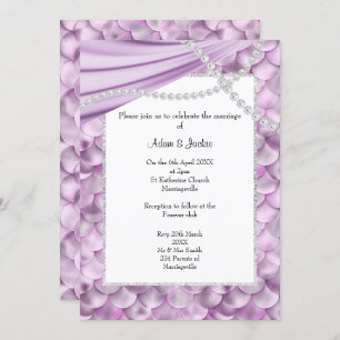 INVITATION L'ÉLÉGANTE LILAC SATIN MERMAID MARIAGE INSPIRÉ