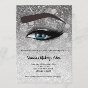Invitation L'émail argenté lache les yeux   maquillage