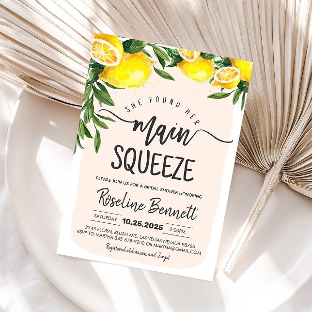 Invitation Lemon a trouvé son Squeeze principal : Shower de m (Créateur téléchargé)