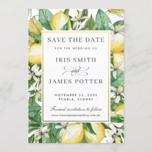 Invitation Lemon Azure Summer Green Save the Date Card