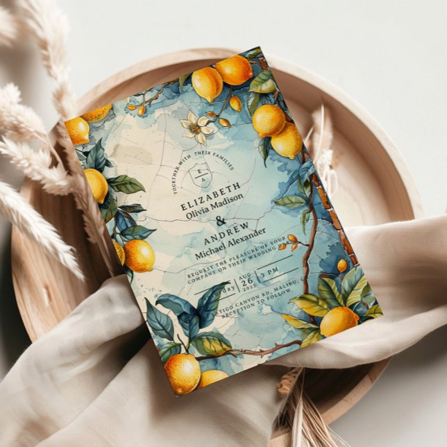 Invitation Lemon Blossom Garden Wedding (Créateur téléchargé)